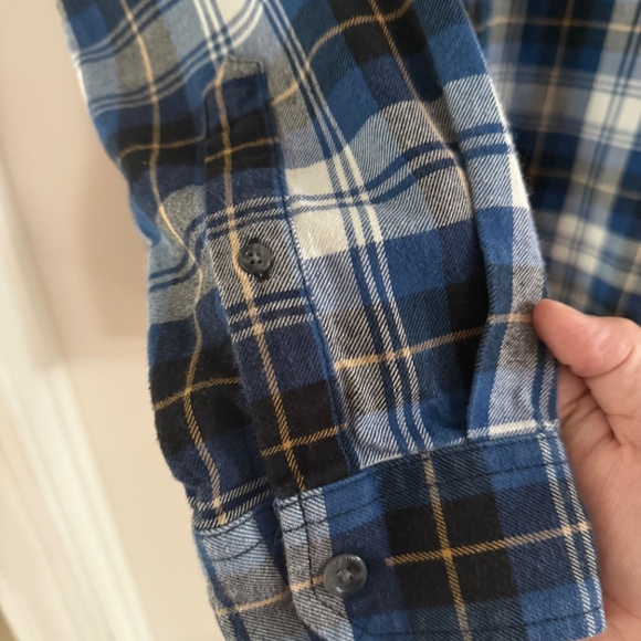 Eddie Bauer Men's Flannel Shirt Button Down Long Sleeve Blue Plaid Size M - Picture 5 of 8